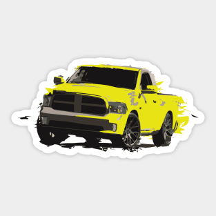 Dodge Ram yellow pickup truck Sticker